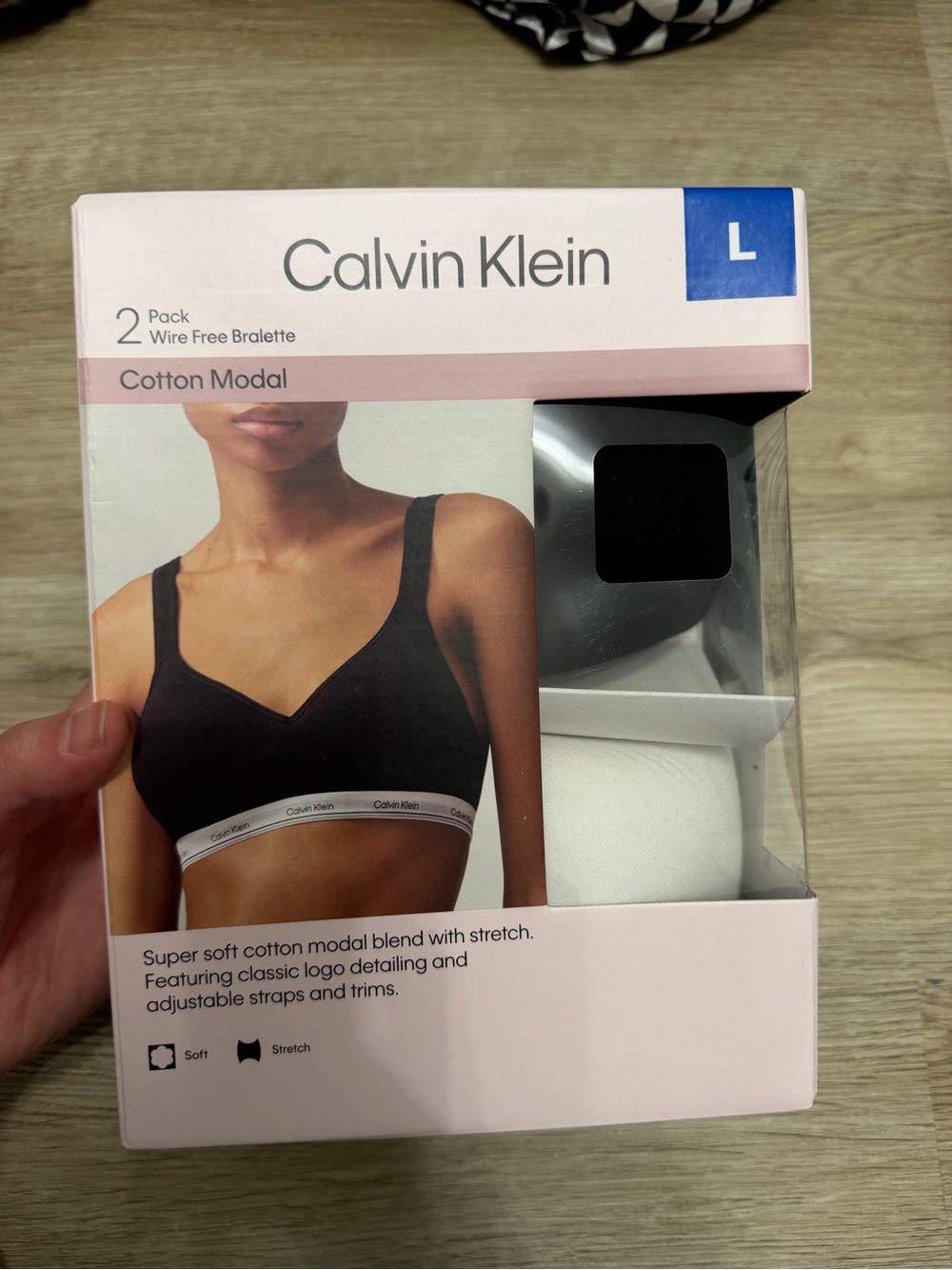 Calvin Klein Black & White Cotton Modal 2-Pack Wire-Free Bralettes
